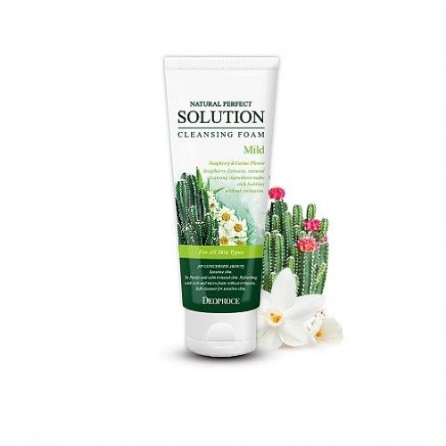 Мягкая пенка с экстрактами кактуса и ромашки Deoproce Natural Perfect Solution Cleansing Foam Mild