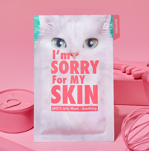 Успокаивающая маска с центеллой азиатской I’m Sorry For My Skin pH5.5 Jelly Mask-Soothing (Cat)