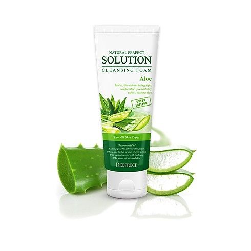 Пенка для умывания с экстрактом алоэ вера Deoproce Natural Perfect Solution Cleansing Foam Aloe