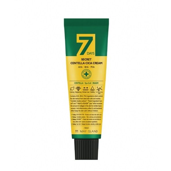 Крем для проблемной кожи May Island 7 Days Secret Centella Cica Cream AHA/BHA/PHA