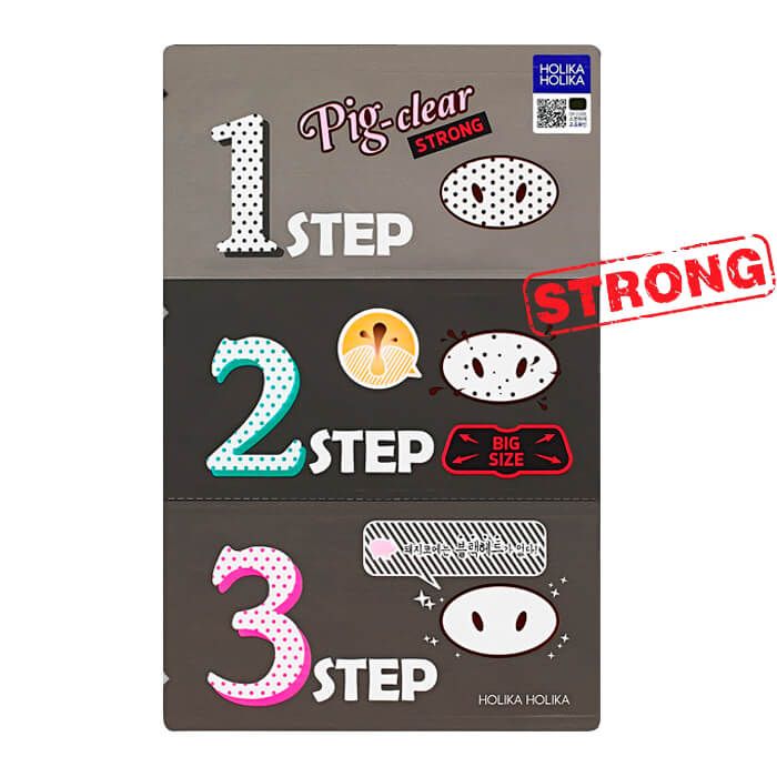 очищающая система с древесным углем  holika holika pig clear blackhead 3-step kit(strong)